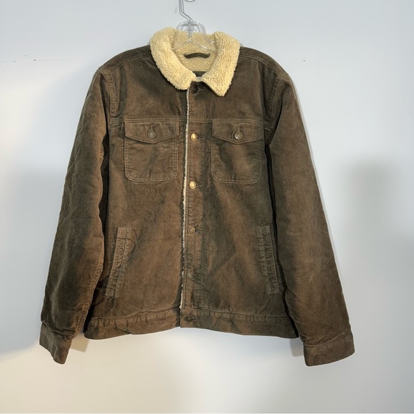 MARINE LAYER Boise Cord Sherpa Trucker Jacket in Major Brown Barn Coat Men’s M - Picture 10 of 16
